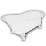 American Bath Factory B3-1600-WW-DM7-M3-17-WH Wintess Slipper Clawfoot Bathtub in White, Ball and Cl