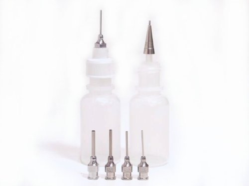 Beachcombers! Henna Temporary Tattoo Body Art Applicator Bottle Set 5 Moroccan Blunt Needle Style & 1 Metal Tip Style