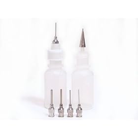 Beachcombers! Henna Temporary Tattoo Body Art Applicator Bottle Set 5 Moroccan Blunt Needle Style & 1 Metal Tip Style