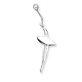 Sterling Silver Ballerina Pendant with 20 inch Sterling Silver Chain