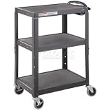 Black Steel Audio Visual & Instrument Cart
