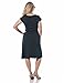 Alki'i V-Neck Double Fabric Bodice with A-line Drape Silvia Dress Charcoal L