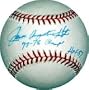Jim Hunter "Augustas" autographed American League Baseball inscribed 77-78 WS Champs HOF 87 - some bleed to signature