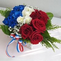 国旗のバスケットアレンジメント　フランス　スモール【生花】【お祝い】【記念日】【誕生日】【フラワーギフト】【バラ】