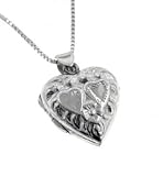 Childs or Kids Victorian Style Small Sterling Silver Heart Locket Pendant and 16