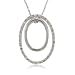 Diamond Two Piece Oval Pendant w Chain in Sterling Silver