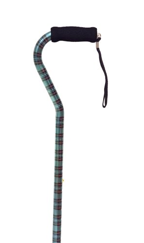 Essential Medical Supply Designer Offset Handle Cane in Scotch Plaid