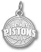 Detroit Pistons Solid Sterling Silver Logo 3/8'' Pendant