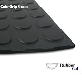 Coin-Grip Rubber Mats and Flooring - Black - 6MM Thick - 4 feet Wide Rolls