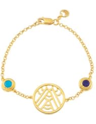 Missoma® Multi Gemstone Bracelet 18Ky Vermeil Turquoise & Sapphire 07.25 Inch 69692