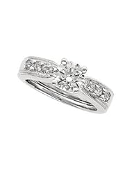 Clevereves 14K White Gold 1 4 Ct Tw Bridal Enhancer