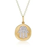 .15 ct. t.w. Diamond Hamsa Pendant Necklace In Vermeil. 18