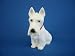 Dekofigur Scotch Terrier weiss Höhe 35 cm mit Bewegungsmelder Hundefigur aus Kunststoff
