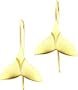 14K Yellow Gold Whale Tail Wire Earrings Jewelry New