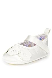 Floral Appliqué Pram Shoes