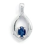Rhodium Plated Pendant with Sapphire