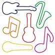 Crazy Bandz Shaped Rubber Bands Bracelets 24Pack Music