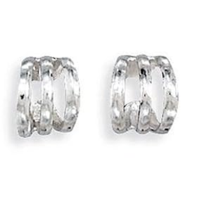 Ear Cuff 3 Row Polished Sterling Silver By Goldfinger
