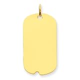 14k Gold Plain .018 Gauge Engraveable Dog Tag Disc Charm