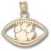 Clemson Tigers Solid 10K Gold Paw Pierced Football Pendant