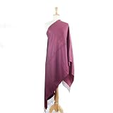 Olive N Figs Pashmina Silk (50-50) Two Tone Red Wine Shawl/Wrap