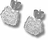 Connecticut Huskies 3/8" Huskie Head Post Earrings - Sterling Silver Jewelry