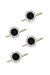 Solid 14k Gold and Surrounding Diamonds Onyx Stud Set (4)