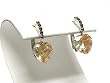Bronze Cubic Zirconia Heart Earrings Fashion Jewelry