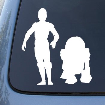  R2-D2 & C-3PO - Star Wars - Vinyl Decal Sticker #A1411 | Vinyl Color: White