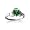 14K White Gold Heart Created Emerald Celtic Claddagh Ring Size 4