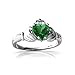 14K White Gold Heart Created Emerald Celtic title=