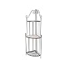 Siena Garden Eckregal Finca, Gestell schwarz, Regalb�den in Mosaik-Optik, L 34 x B 34 x H 140 cm