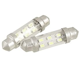 2 Pcs Car Vehicle Festoon Dome Lamps 6 LED 3528 SMD White Bulbs 39mm: Automotive