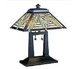 Tiffany Style 16 Oblong Navajo Mission Table Lamp
