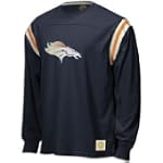 Denver Broncos Retro Sport Long Sleeve Logo Applique Jersey Crew