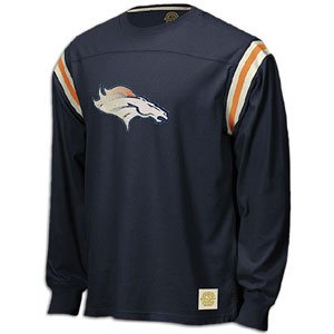 Denver Broncos Retro Sport Long Sleeve Logo Applique Jersey Crew