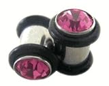 Heavy Gauge Gem Red Stone (8 Gauge) Bullet Ear Plugs-Fashion Ear Plug
