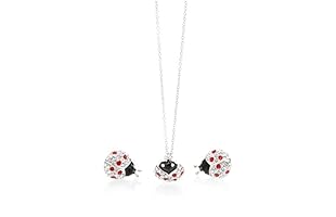 Laura Bruni Conjunto de cadena y pendientes  Cristal 45 cm