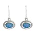 Sterling Silver Oval with Blue Opal Center Earrings