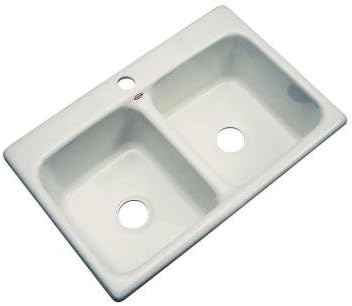 Thermocast Newport 33 In. x 22 In. Cast Acrylic Double Bowl Kitchen Sink, Tender Grey