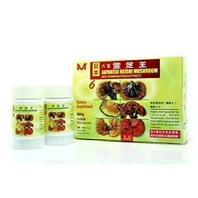 Japanese Reishi Mushroom Six Combination Extract 400mg 100 Caps Expires 03/2014