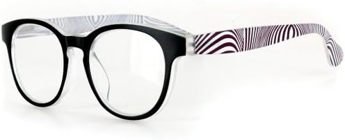 Hipnotix Ultra-Modern Clubmaster Readers for Men and Women (Black/Brown +3.00)
