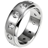 Bague En Acier Rhodie- Zirconia 'boys' - 60