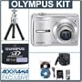 Olympus FE-310 Digital Silver Camera Kit, with 1 GB xD Picture Memory Card, Table Top Tripod, Camera bag, 4 AA Ni-MH (2300 mah) Batteries with Charger, xD USB Reader/Writer, CAMEDIA 4.0 Pro software