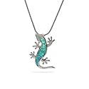 Opal and Sterling Silver Lizard Pendant