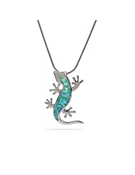 Opal and Sterling Silver Lizard Pendant