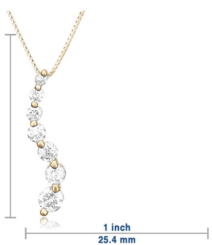 14k Choice of White or Yellow Gold Journey Curve Pendant (1/2 cttw, H Color, I1 Clarity) under The Jewelry Store