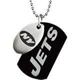 Stainless Steel New York Jets Logo Double Dog Tag Necklace