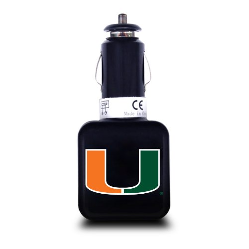 NCAA Miami Hurricanes Dual USB Car Charger USB 