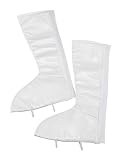 WHITE BOOT TOPS shoe COVERS platform STRETCH 60s 70s